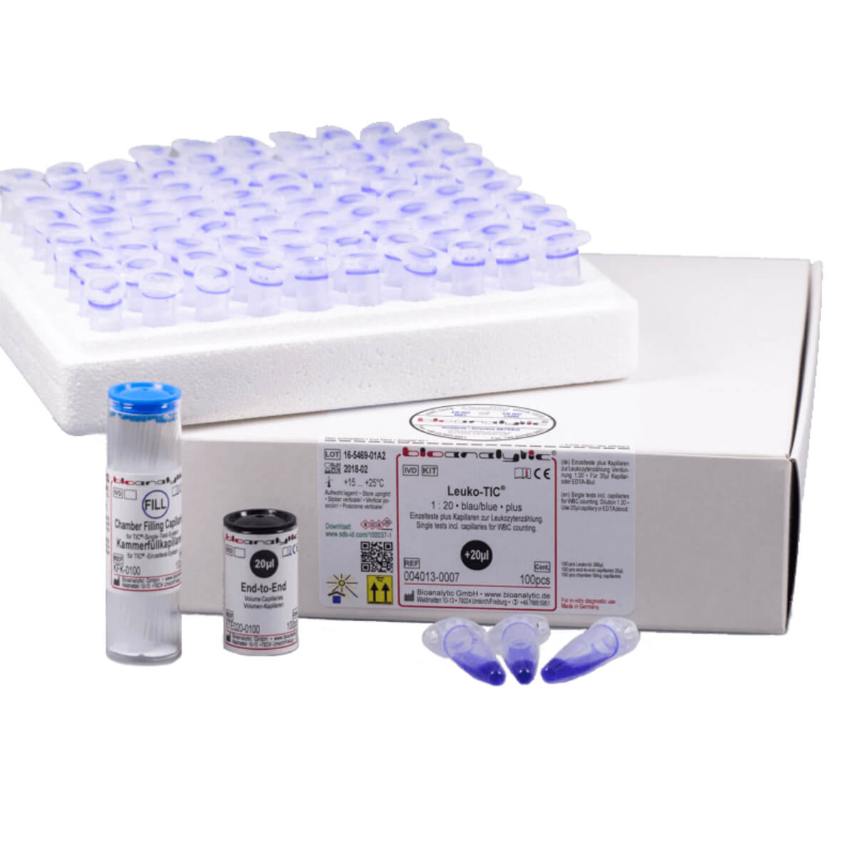 Tests Leuko-TIC 1:20 bleu plus pour comptage leucocytaire