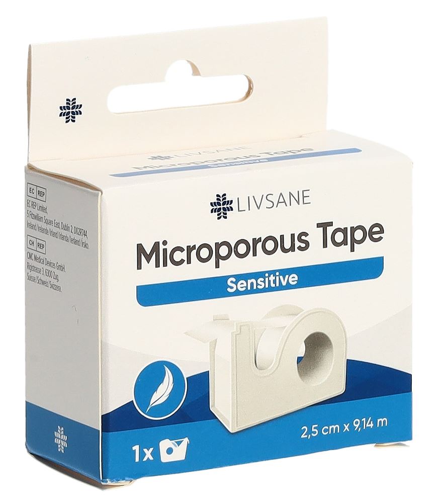LIVSANE Sparadrap Microporeux 2.5cm x 9.14m | Fixation