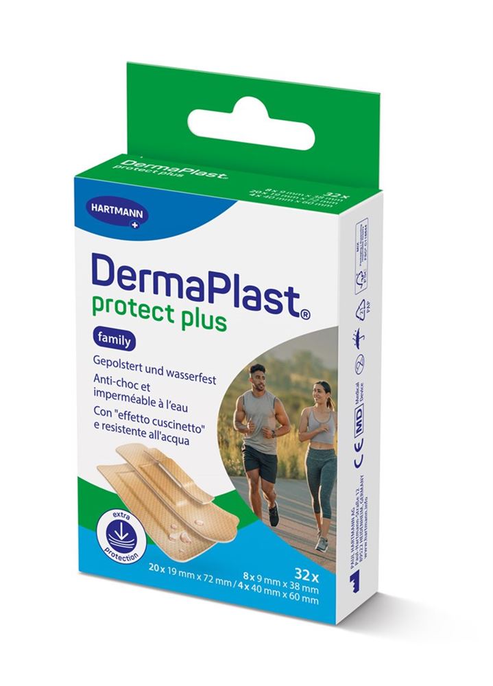 DERMAPLAST ProtectPlus Family 3 grand 32 pièces | Pansements