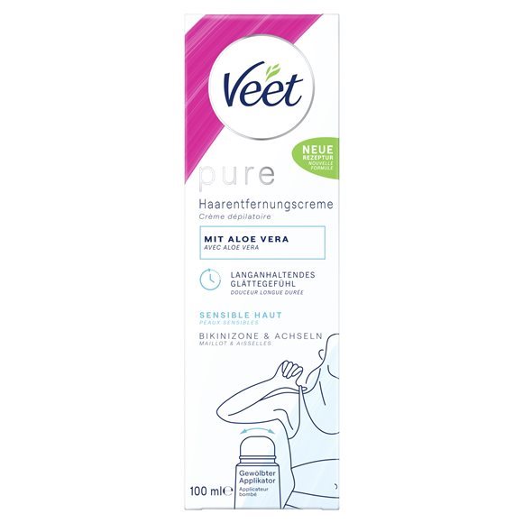 VEET Pure Crème Épilatoire Bikin & Aisselles 100ml | Peaux Sensibles
