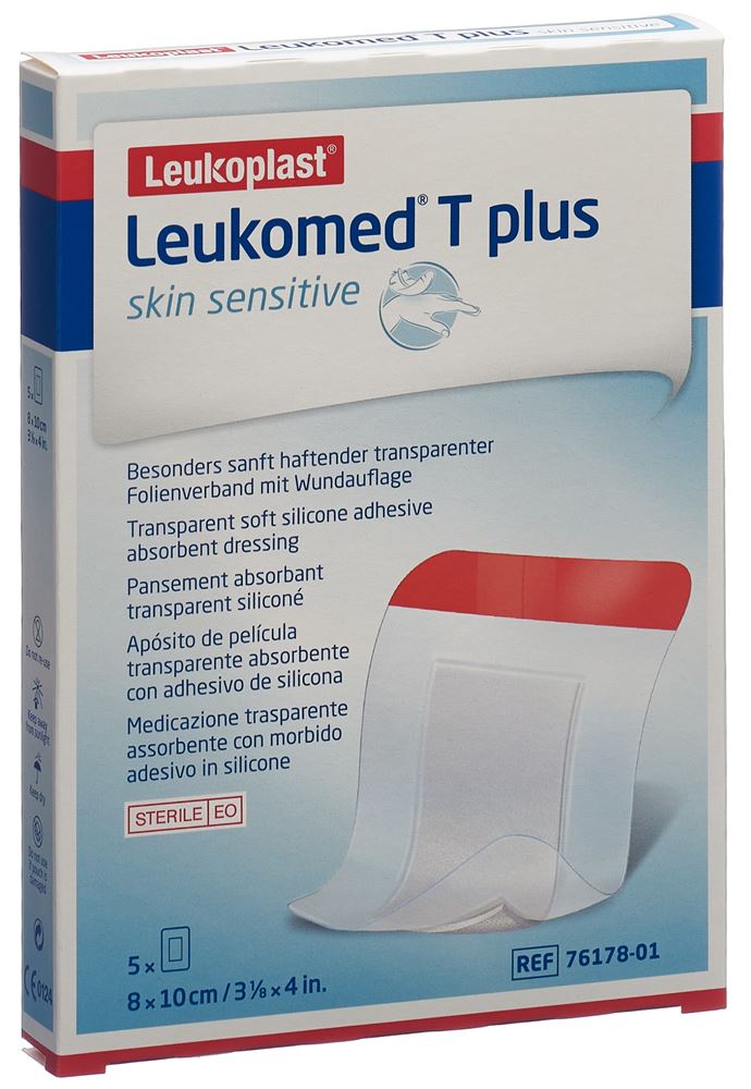LEUKOMED T plus skin sensitive 8x10cm | 5 pièces
