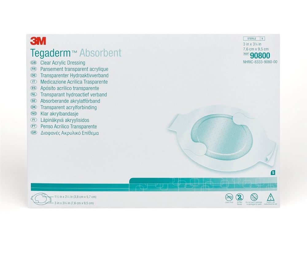 3M Tegaderm Absorb Pansement Vuln. 7.6x9.5cm | 10 pièces