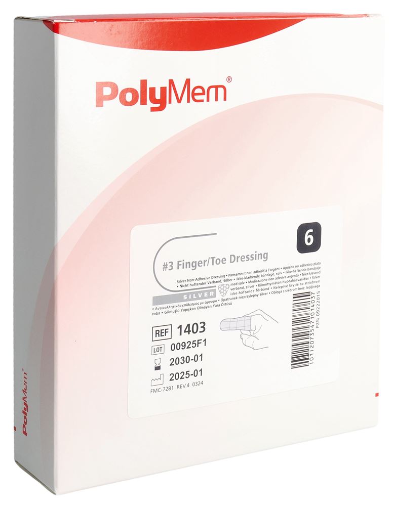 POLYMEM Pansement Silver Doigt/Orteil L | 6 pièces