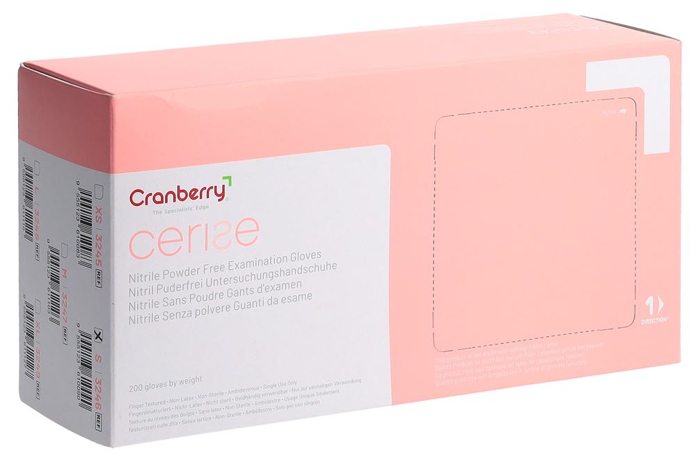 CRANBERRY Gants Nitrile Cerise S 200 pièces | Protection