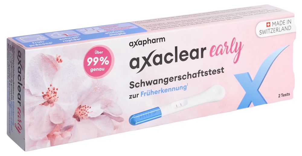 AXACLEAR Test Grossesse Précoce 2p | Fiable & Rapide