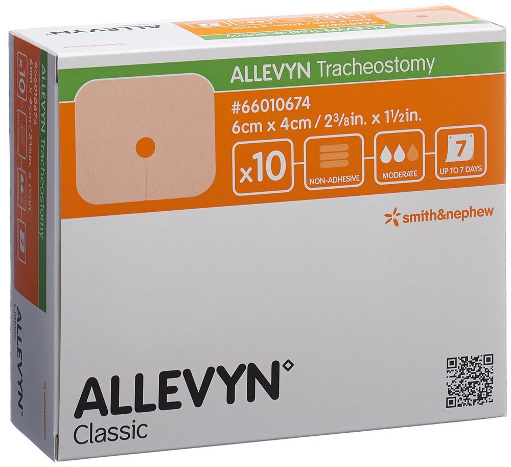 ALLEVYN TRACHEOSTOMY Pansement 4x6cm | 10 pièces