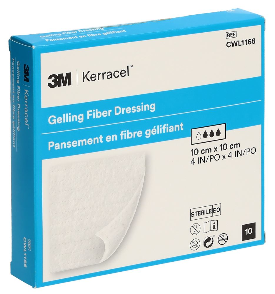 3M KERRACEL Pansement Hydrofibre 10x10cm 10 pièces | Cicatrisation
