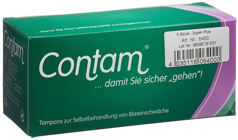 CONTAM Tampons vaginaux Super Plus 45mm | 5 pièces