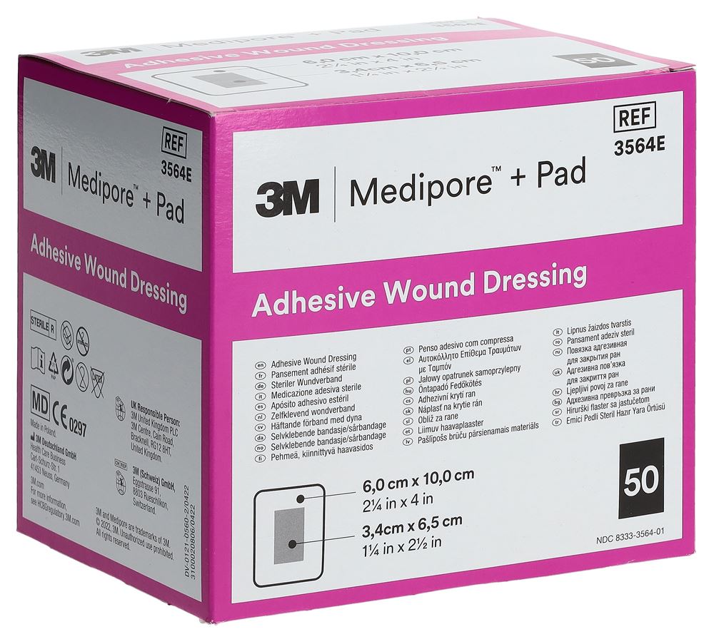 3M MEDIPORE+PAD Pansement 6x10cm | 50 pièces