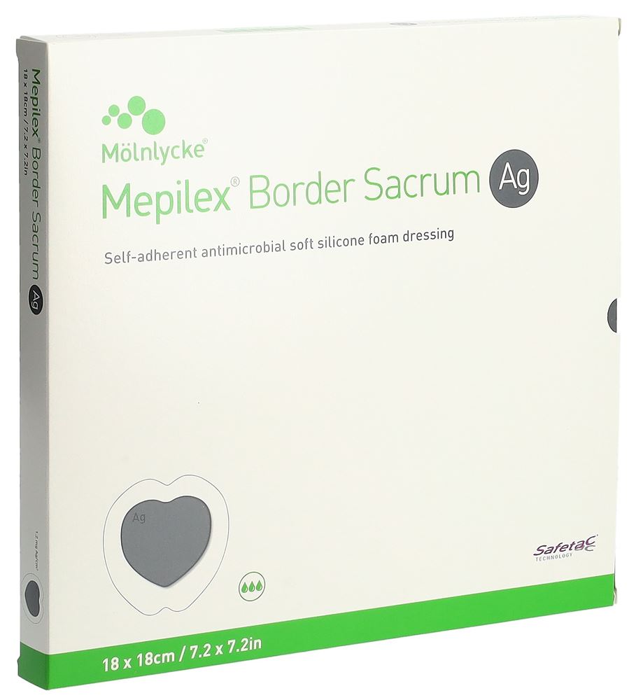 MEPILEX Ag Border Pansement Mousse 18x18cm | 5 pièces