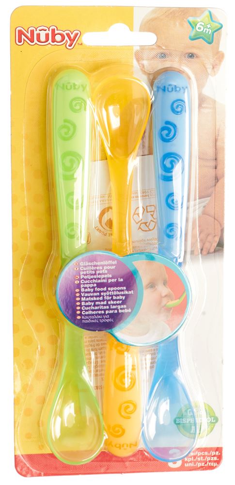 NUBY Cuillère Purée Longue | 3 pièces