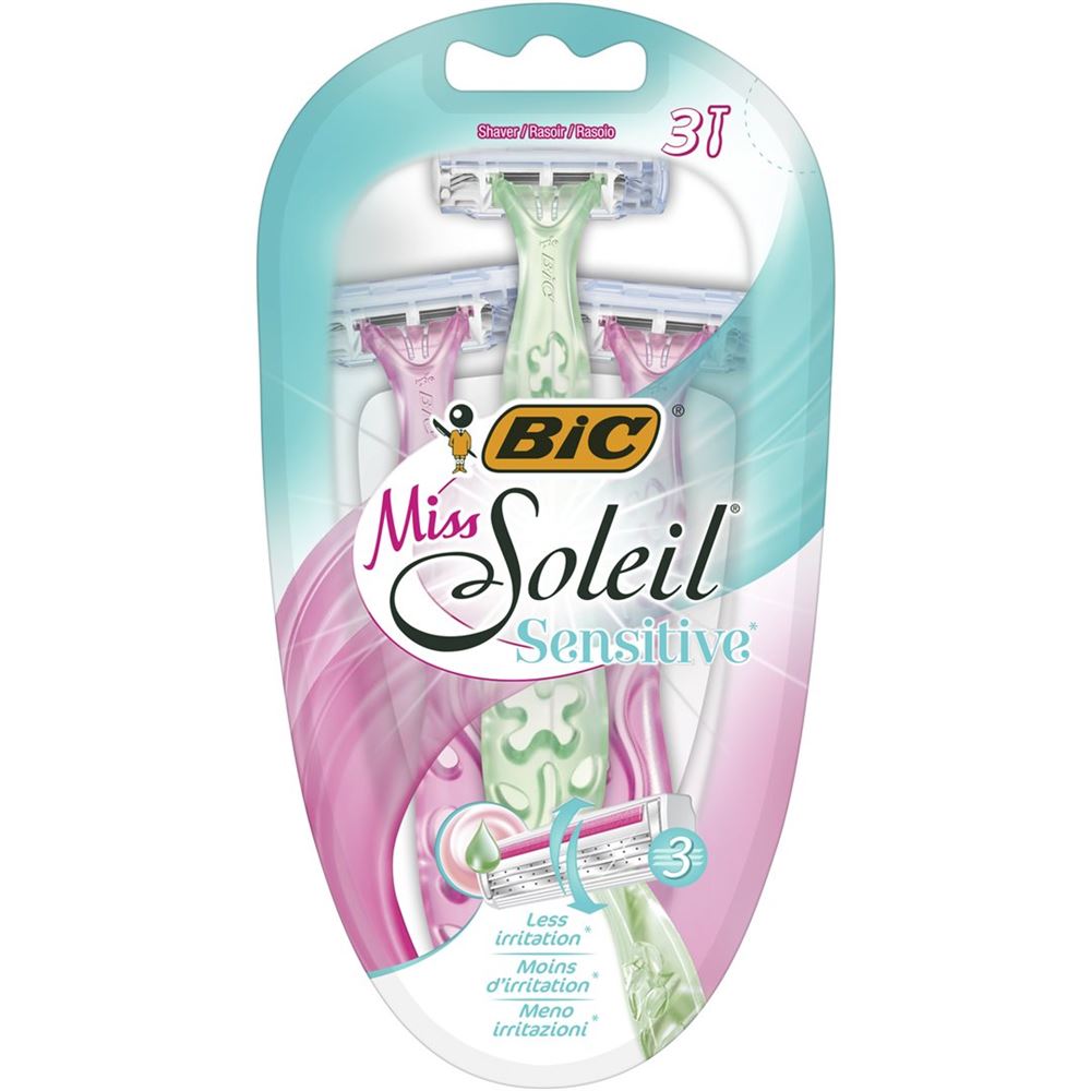 BIC Miss Soleil Sensitive Rasoir 3 pièces | Lames Douces