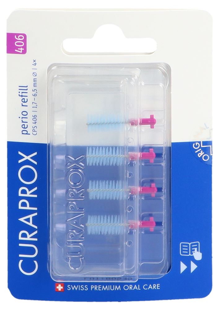 CURAPROX CPS 406 Perio Refill 4x Fushia | Soin Gencives
