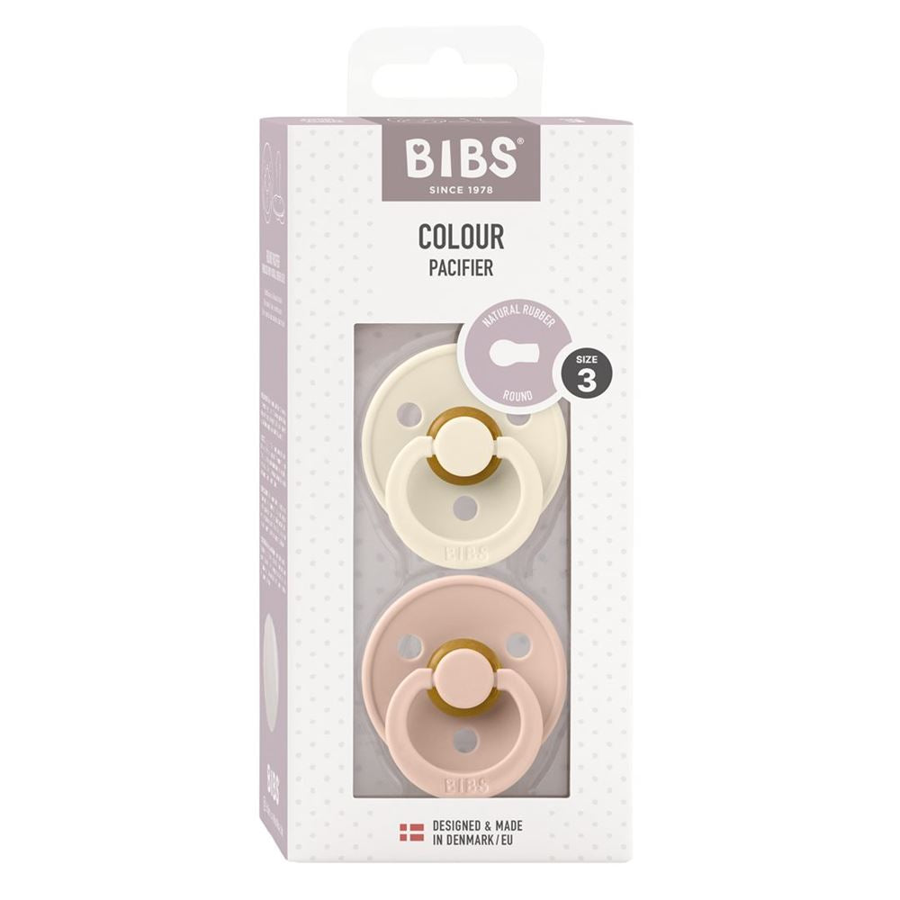 BIBS Colour Tétine Latex Ronde 12-18m Ivoire Blush 2 pièces | Douceur