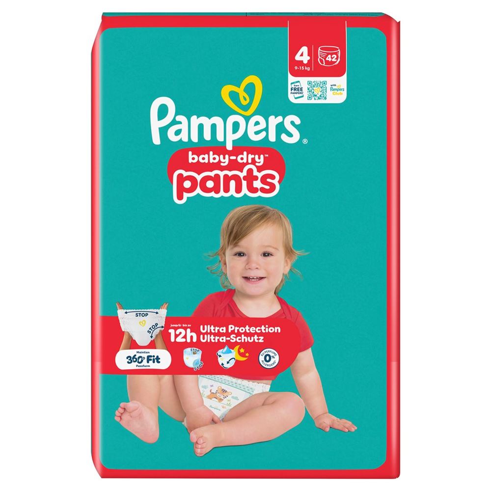PAMPERS Baby Dry Pan Gr4 9-15kg Couches | 42 pièces