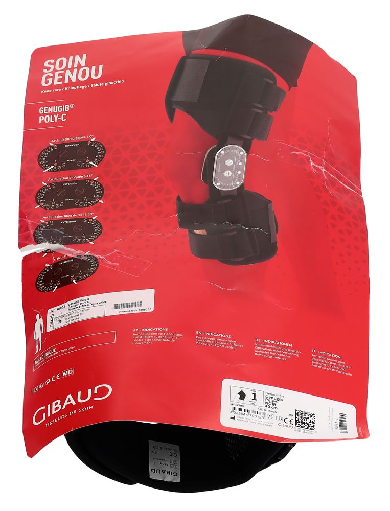 GIBAUD Genugib Poly C Genouillère Noir | Confort