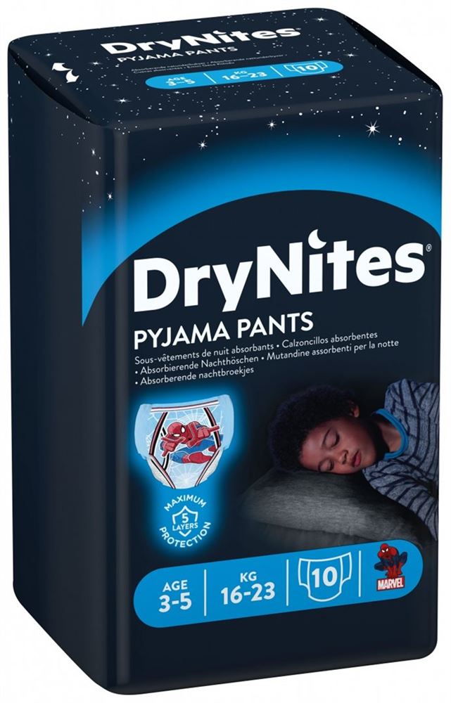 HUGGIES DRYNITES Couches Nuit S Garçon 3-5ans 10 pièces | Nuit Sèche