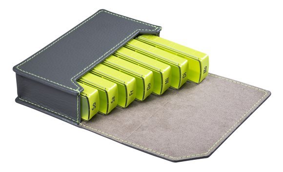 SUPAIRBOX Travel Pilulier | Gris/Vert