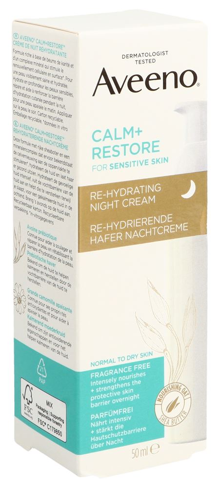 AVEENO Calm+Restore Crème Nuit 50ml | Réhydratation