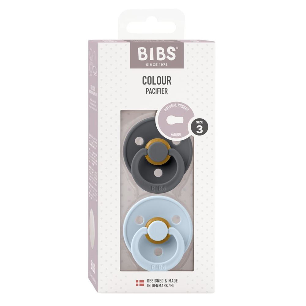 BIBS Colour Tétine Latex Ronde 12-18m Fer/Bébé Bleu 2 pièces | Douceur