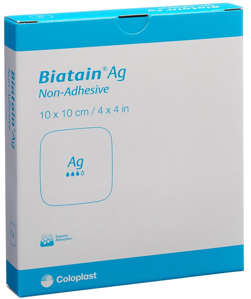 BIATAIN Ag Non-Adhesive Pansement 10x10cm | 5 pièces