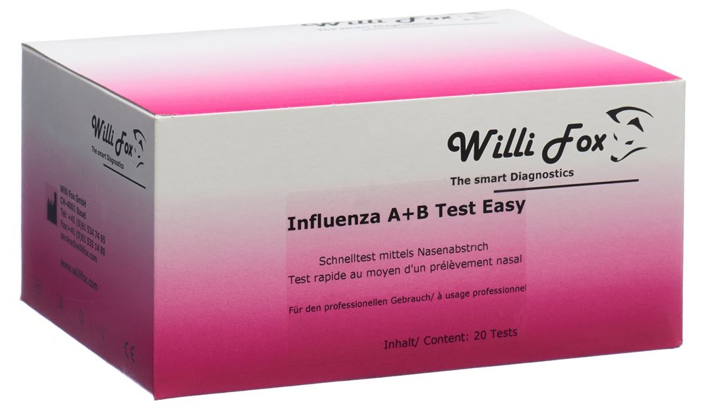 WILLI FOX Test Rapide Influenza A&B 20 pièces | Diagnostic