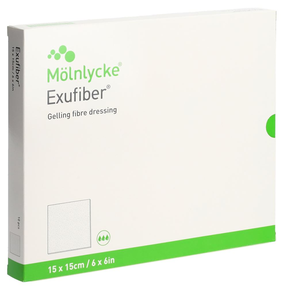 EXUFIBER Pansement 15x15cm | 10 pièces