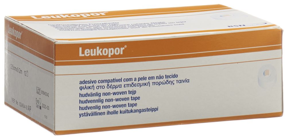 LEUKOPOR Sparadrap 9.2mx2.5cm | 12 pièces