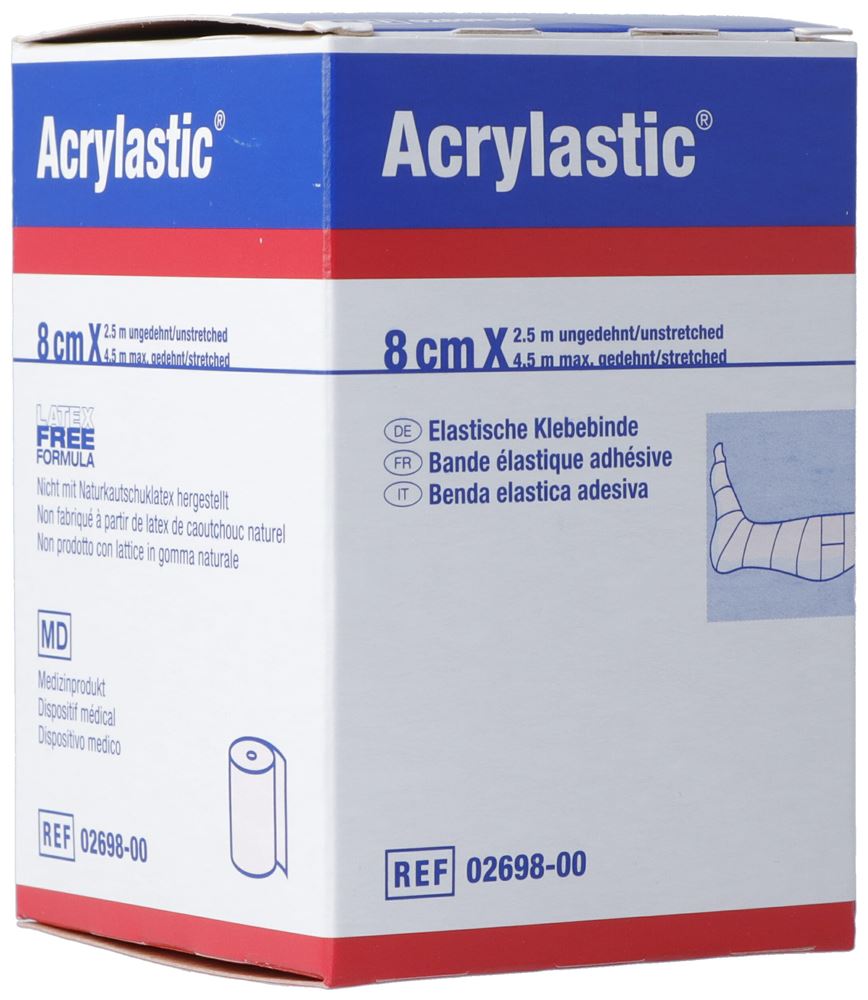 ACRYLASTIC Bande Adhésive Élastique 2.5mx8cm | Maintien
