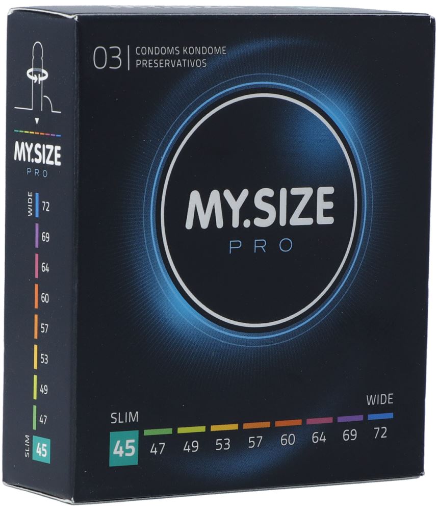 MY SIZE PRO Préservatif 45mm 3 pièces | Ajustement Parfait