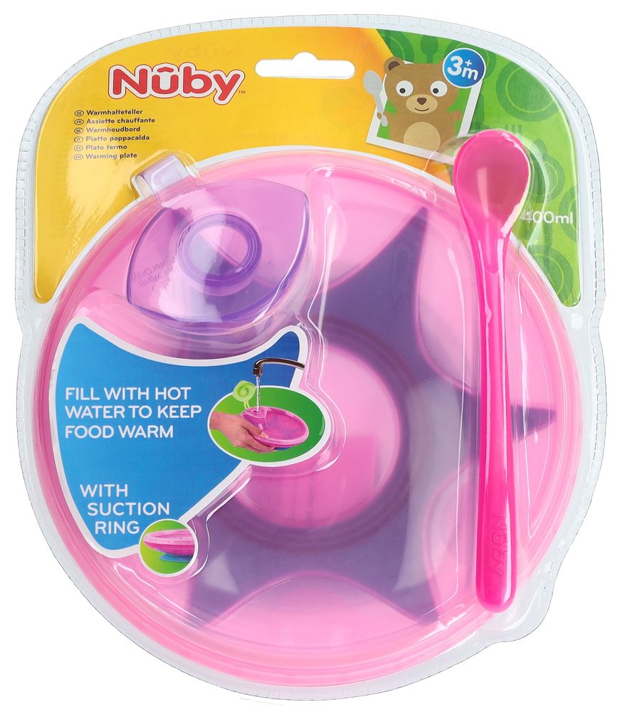 NUBY Assiette Chauffante | Avec Ventouse & Cuillère