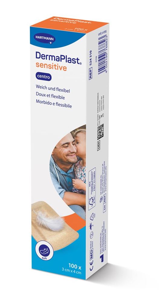 DERMAPLAST Sens Cent Strips 3x4cm 100 pièces | Pansements