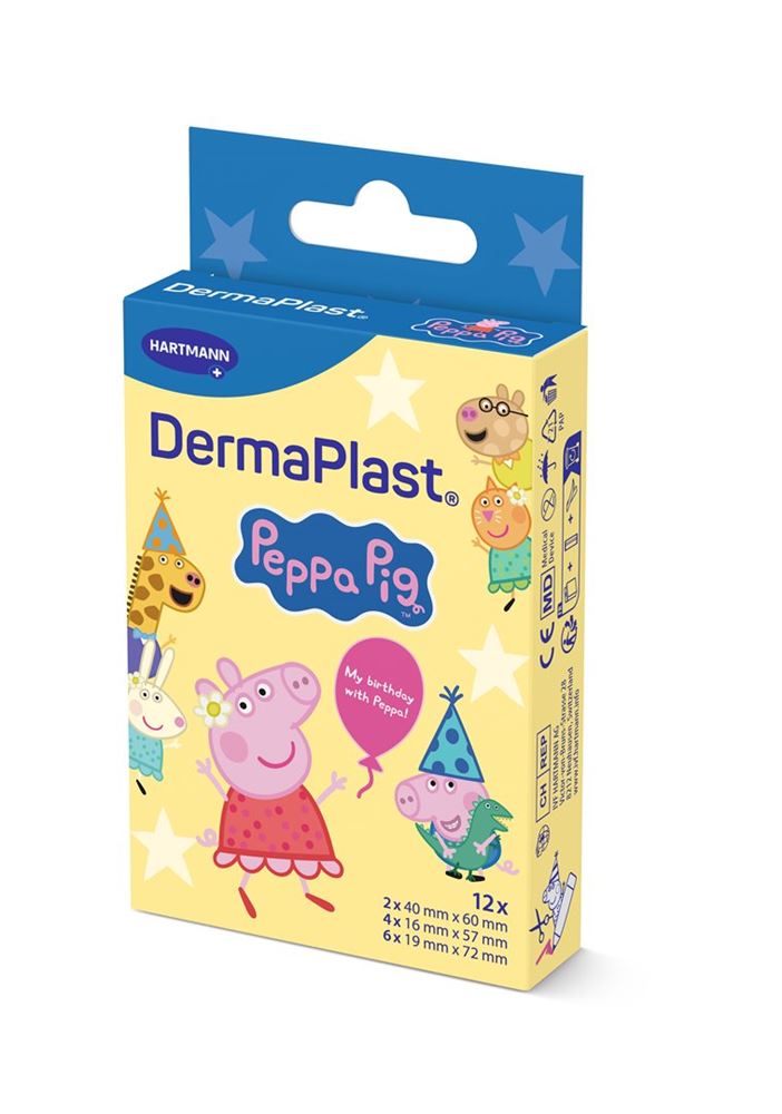 DERMAPLAST Kids Peppa Pig Bandages | 12 pièces