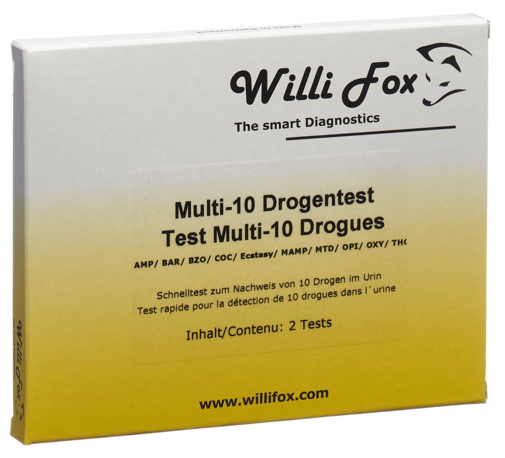 WILLI FOX Multi 10 Drogen Urin 2 pièces | Test multi-drogues
