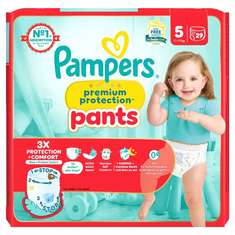 PAMPERS Prem Prot Pan Gr5 Couches 29 pièces | Économie