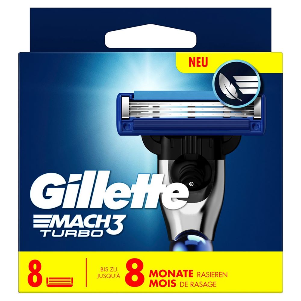 GILLETTE Mach3 Turbo Lames Rasoir 8 pièces | Performance