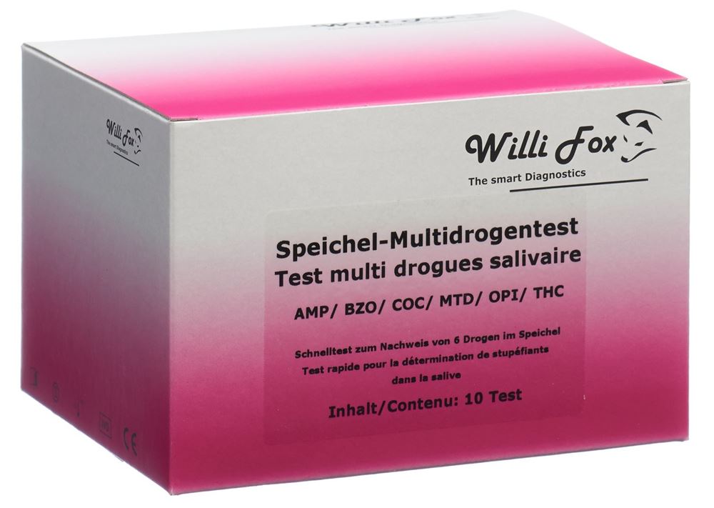 WILLI FOX Multi 6 Drogen Speichel 10 pièces | Test multi-drogues