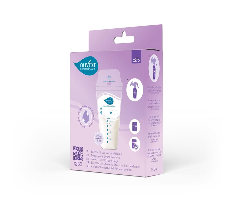 NUVITA Sacs Conservation Lait Maternel 25 pièces | Fraîcheur