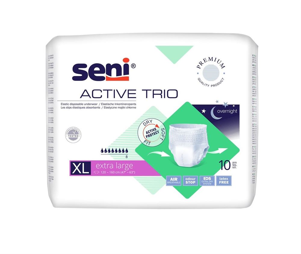 SENI Active Trio XL Protections 10 pièces | Confort