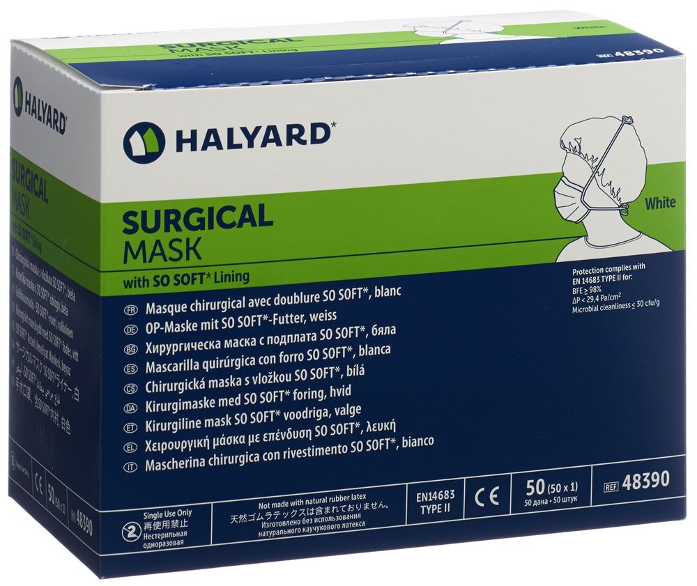 HALYARD Masque chirurgical | SoSoft blanc