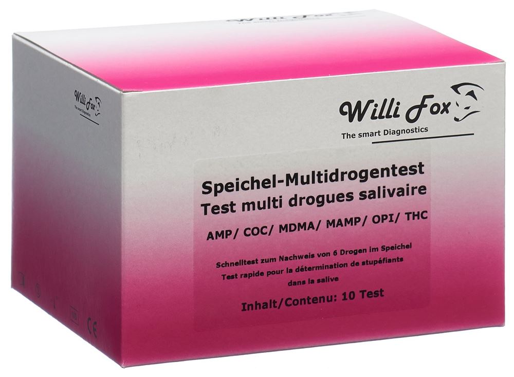 WILLI FOX Multi 6 Partydro Speichel 10 pièces | Test drogues fête