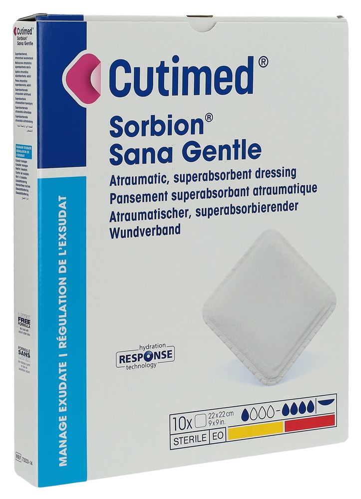 CUTIMED Sorbion Sana Gentle Pansement 22x22cm | 10 pièces