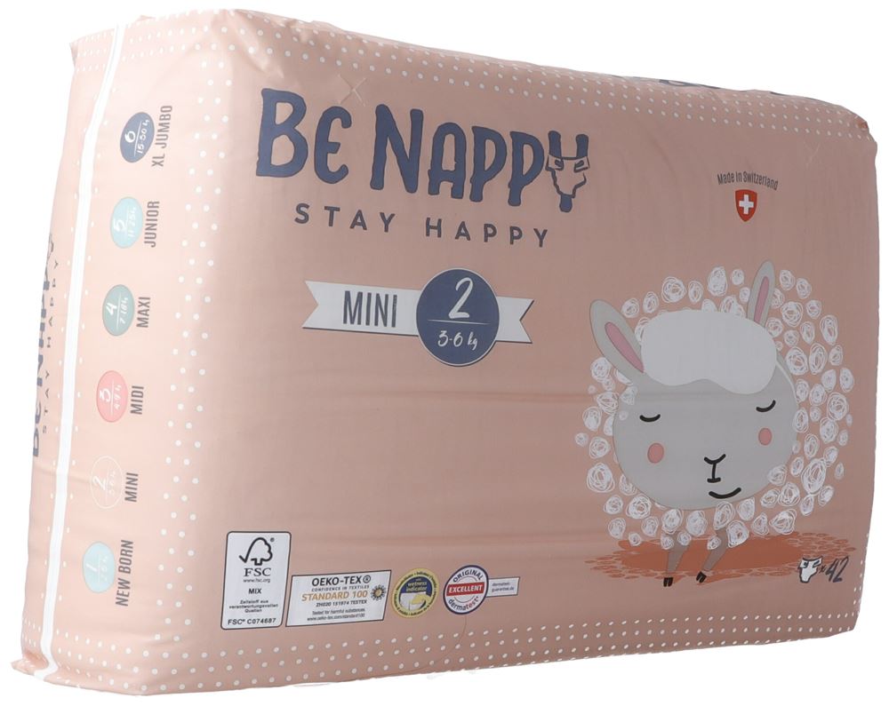 BE NAPPY Couches Gr2 3-6kg Mini 42 pièces | Confort