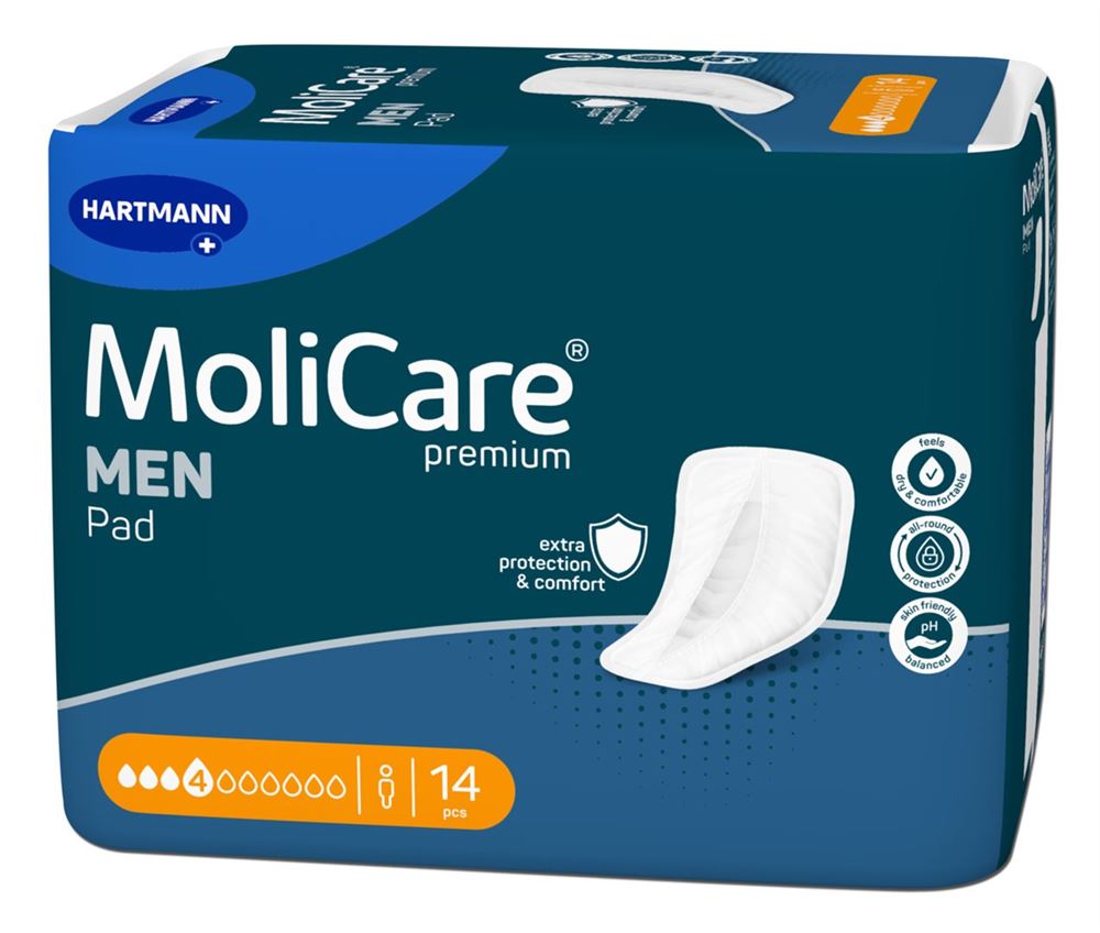 MOLICARE Premium Men Pad 4 gouttes 14 pièces | Protection Discrète