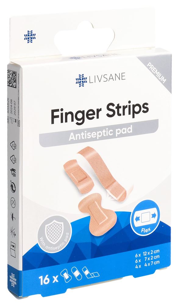 LIVSANE Premium Bandelettes Doigts 16 pièces | Soin