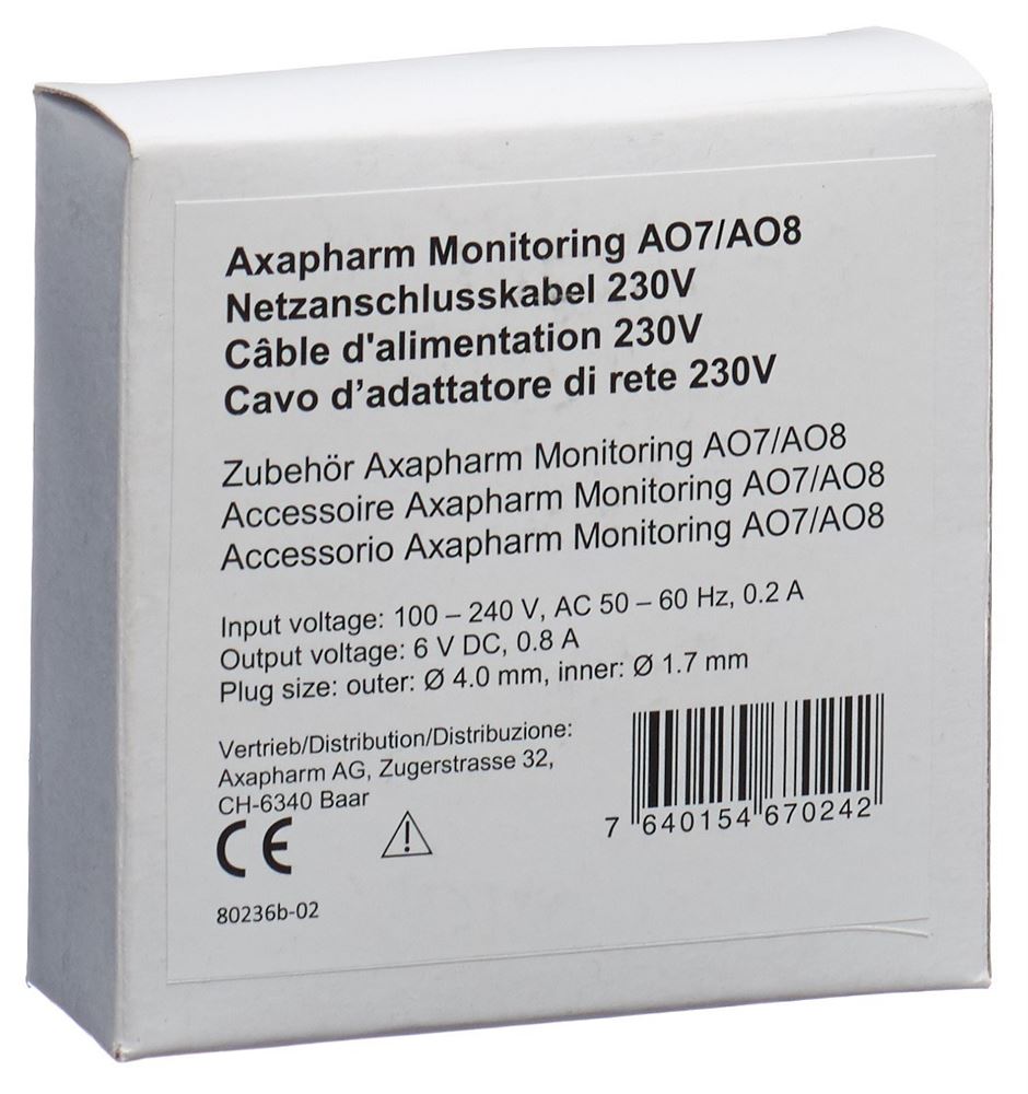 AXAPHARM AO7/AO8 Câble Secteur 230V | Alimentation Fiable