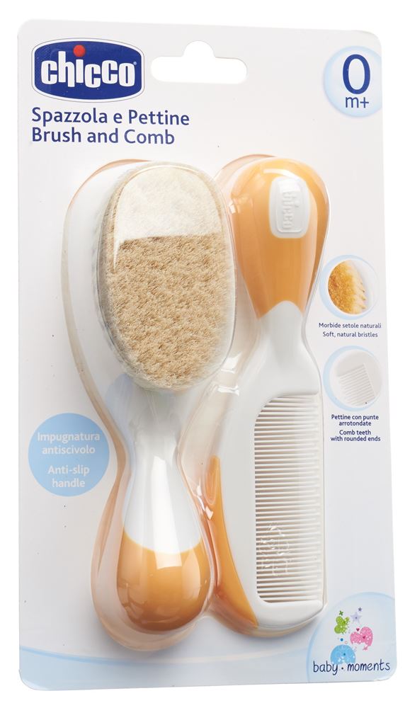 CHICCO Brosse & Peigne Soie Naturelle | 0m+