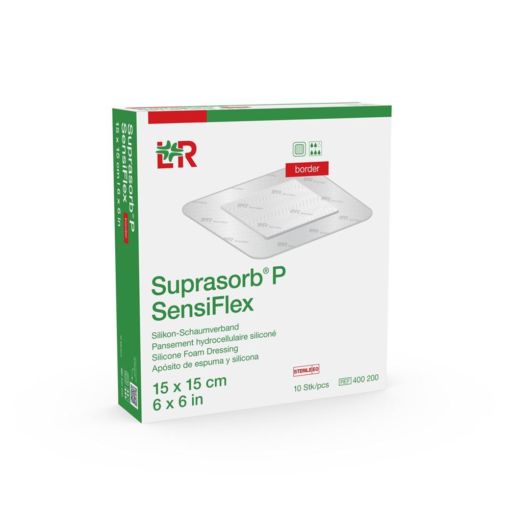 SUPRASORB P SensiFlex border Pansement 15x15cm | 10 pièces