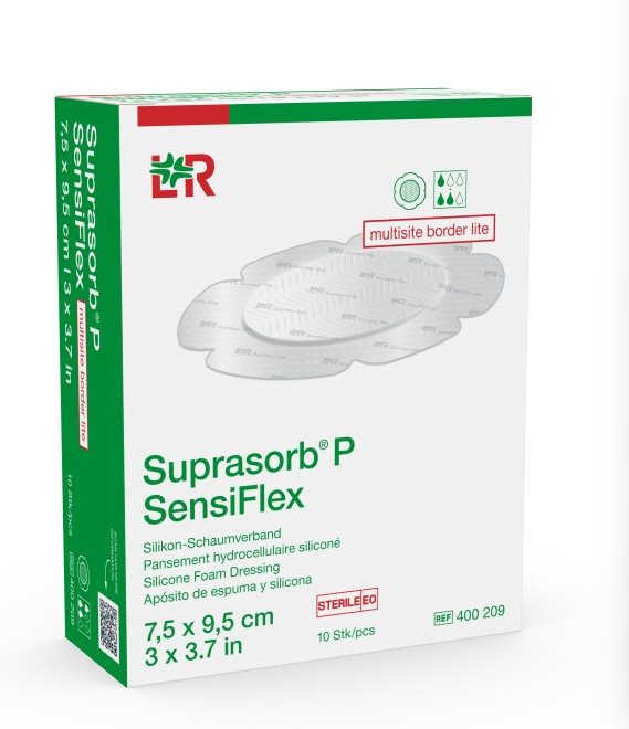 SUPRASORB P SensiFlex mu bor lite Pansement 7.5x9.5cm | 10 pièces