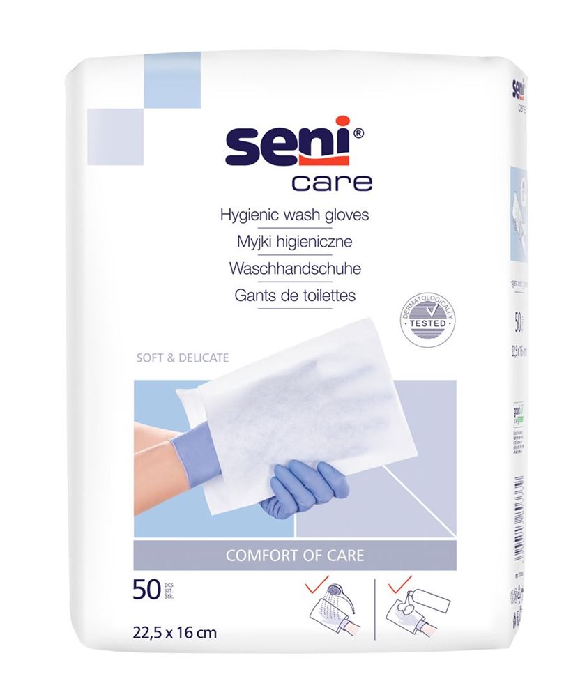 SENI Care Gants Toilette 50 pièces | Hygiène